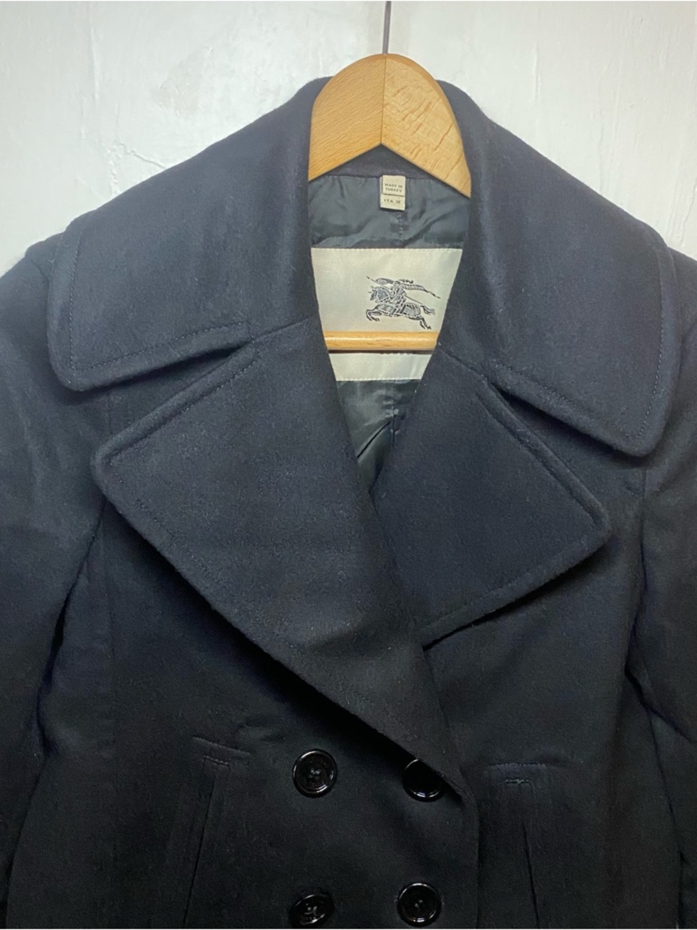 Burberry London Wool Cashmere Peacoat Women’s US 4 Black Double Breasted Luxury - Picture 13 of 16